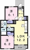 グラース・アンジュ 2LDKの間取り