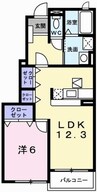フォルストⅡ 1LDKの間取り