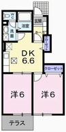 シエル・リビエール 2DKの間取り