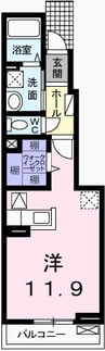 ドミールディオンⅤ 1Rの間取り