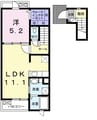 パル山崎 1LDKの間取り
