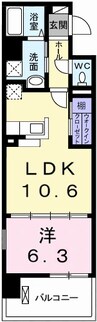 ポーシェガーデン５ 1LDKの間取り