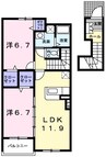 ソレイユ・セタ 2LDKの間取り