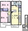 セレーノ・Ａ 2LDKの間取り