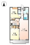アンプルール 2LDKの間取り