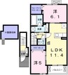 Ｋｉｂｏｕ　Ｓ 2LDKの間取り