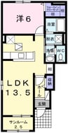 フィデール 1LDKの間取り