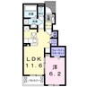 さざんか 1LDKの間取り