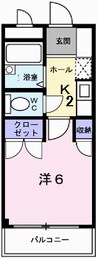 ウエルメント赤穂 1Kの間取り