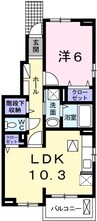 カサブランカＣ 1LDKの間取り