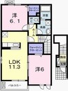 パッソ神田Ⅴ 2LDKの間取り
