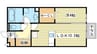 セントラルセジュール 1LDKの間取り