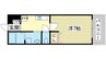 インタービレッジ船丘 1Kの間取り