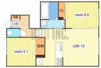 間取図 グランボナールB棟