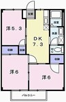 玲巧－ハイツ１ 3DKの間取り