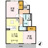 ソレイユ東阿保 2LDKの間取り