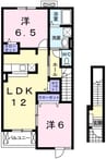 アストーレＭ 2LDKの間取り