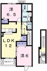 アストーレＭ 2LDKの間取り