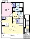 グラースアンジュＥ 1LDKの間取り