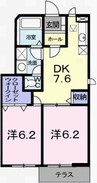 メゾン幸船 2DKの間取り