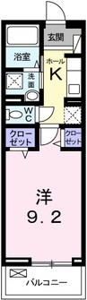 エレガンス　リング 1Kの間取り