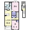 セントレジデンスⅠ 2LDKの間取り