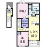 セントレジデンスⅠ 2LDKの間取り