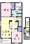 ブロード　マインデッドＡ 2LDKの間取り