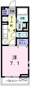 サニーコート 1Kの間取り