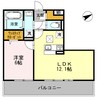 アップフィールド 1LDKの間取り