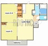 フォーレス余部 2LDKの間取り