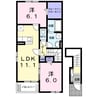 フェリスⅡ 2LDKの間取り