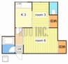 松浦アパート 北棟 2Kの間取り
