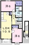 ラッフィナート・リアンＡ 2LDKの間取り