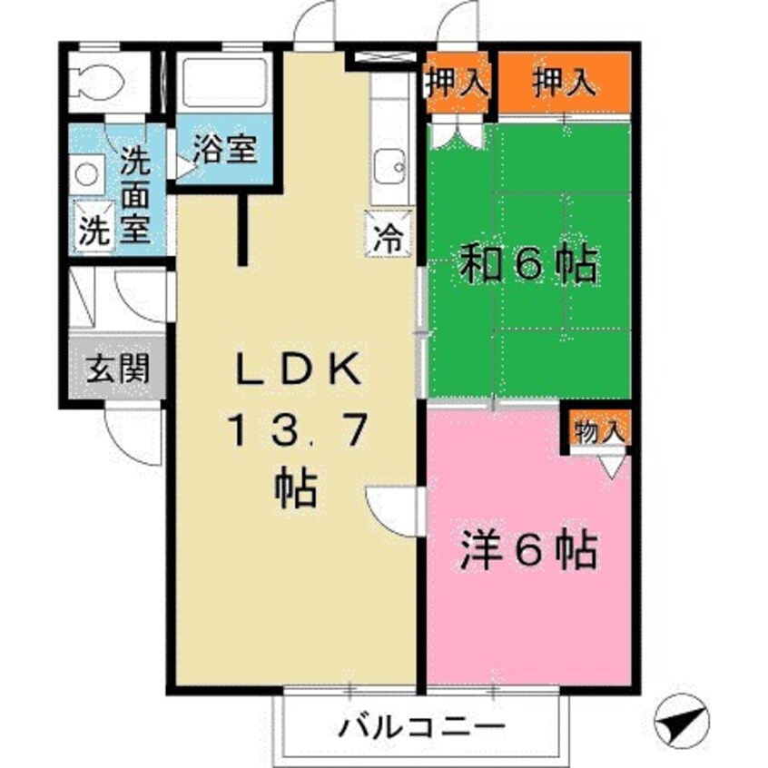 間取図 ＪＡハイツ谷川Ⅱ