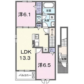 間取図 エスパス　リッシュ　田井　Ｂ