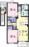 ソレイユＡ 2LDKの間取り