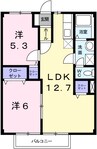 コーポ三輪 2LDKの間取り