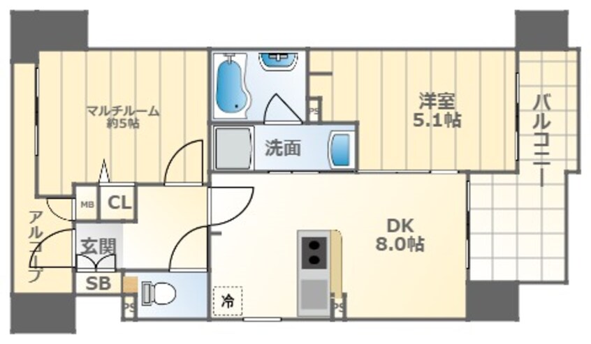 間取図 大阪メトロ千日前線/日本橋駅 徒歩9分 12階 築12年