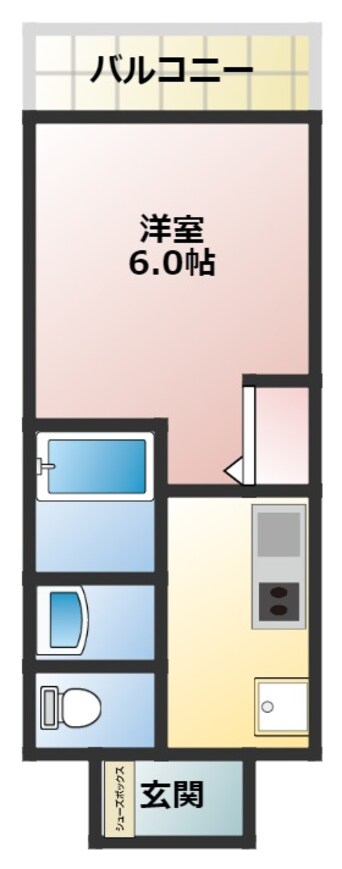 間取図 南海本線/難波駅 徒歩18分 2階 築6年