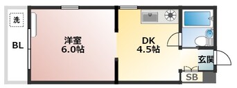 間取図 大阪メトロ千日前線/桜川駅 徒歩1分 5階 築35年