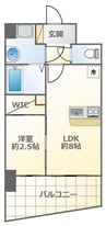 南海本線/難波駅 徒歩8分 10階 築3年 1LDKの間取り