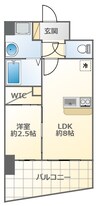 南海本線/難波駅 徒歩8分 10階 築3年 1LDKの間取り
