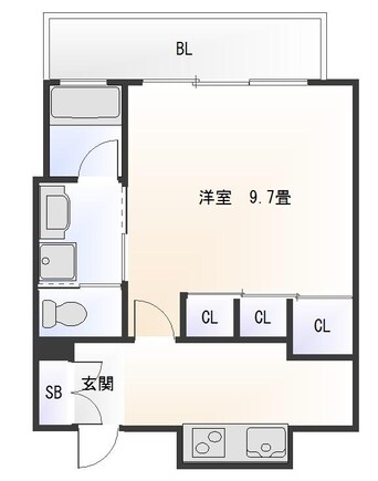 間取図 大阪メトロ長堀鶴見緑地線/ドーム前千代崎駅 徒歩5分 4階 築18年