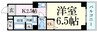 サンクール松屋町 1Kの間取り