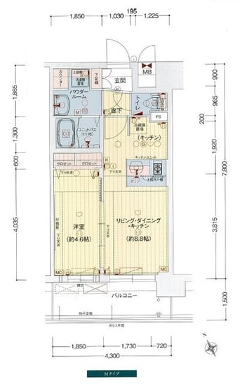 間取図 プレサンスＯＳＡＫＡ　ＤＯＭＥＣＩＴＹビーツ