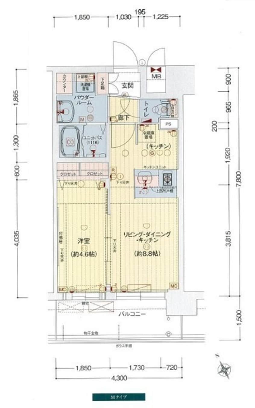 間取図 プレサンスＯＳＡＫＡ　ＤＯＭＥＣＩＴＹビーツ