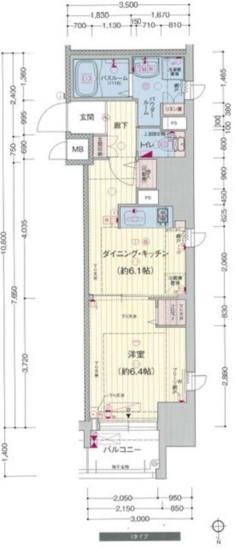 間取図 プレサンスタワー北浜