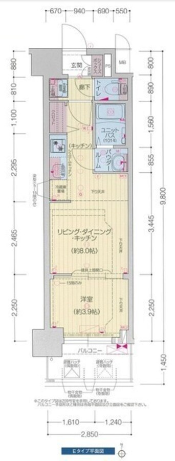 間取図 プレサンス堺筋本町エグゼブラン
