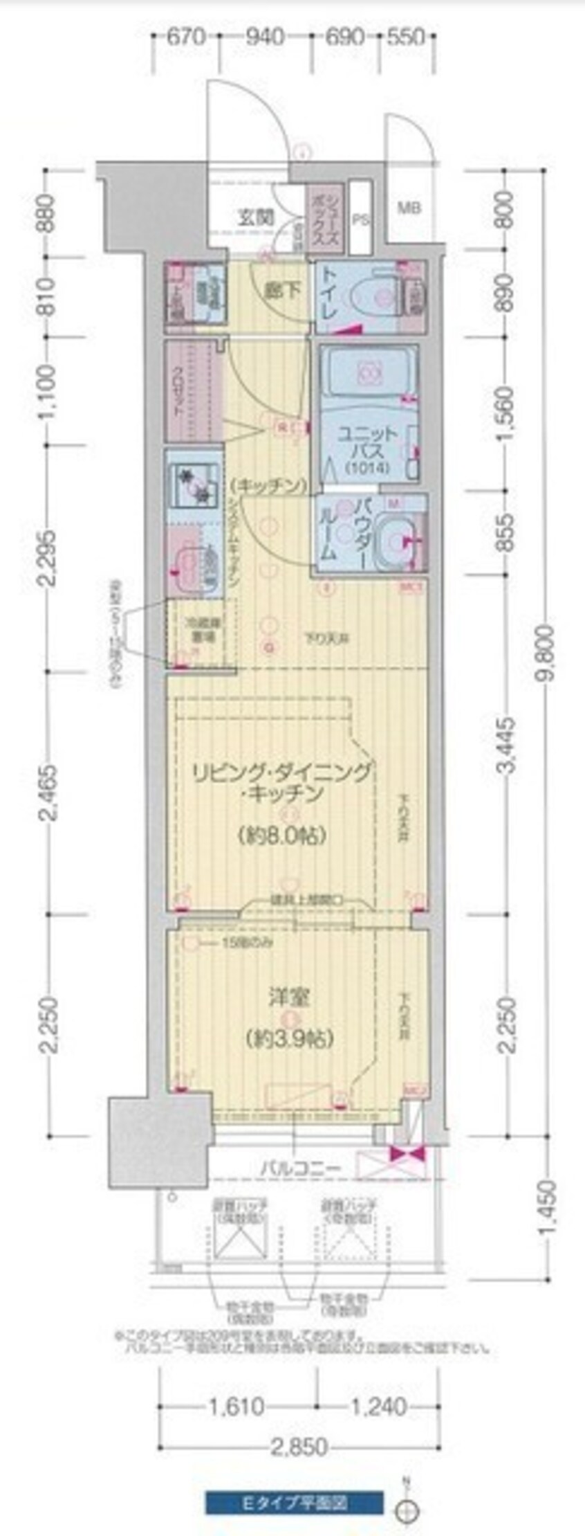 間取図 プレサンス堺筋本町エグゼブラン